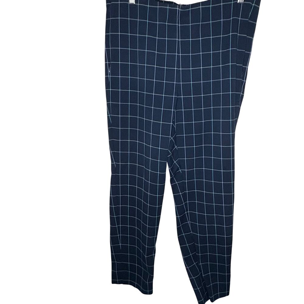 J.Jill ponte cotton stretch trouser 14 blue check stripe